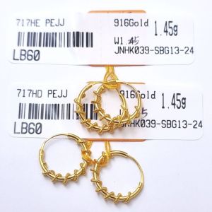 JIN JING SUBANG BULAT TALI EMAS 916 TULEN 1.10G-1.65G