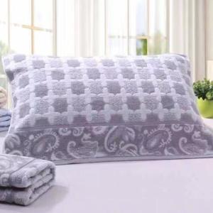 Pink cotton pillow towel cover with removable textile layer for bedroom dormitory or guest room.