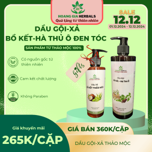 Dầu Gội Bồ Kết Hà Thủ Ô Thảo mộc Thảo Dược Hoàng Gia - Chai 500ml - Ngăn ngừa tóc bạc giảm rụng tóc giúp tóc đen mượt