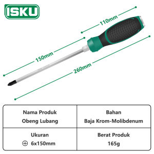ISKU Obeng Ketok 6mm x150mm 6inch Obeng Go-Thru