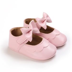 Antislip Rubber sole baby shoes girls princess shoes for Christening white baptismal prewalker 0-18Month