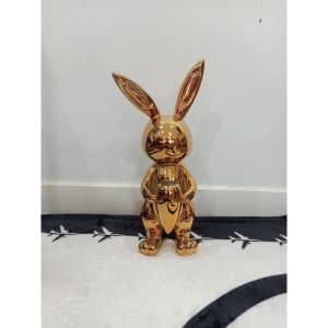 DT59-125 โมเดลแจกันกระต่ายเซรามิคสีทอง J4-1