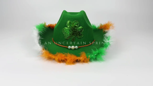 Shamrock Decoration Hat Suit Stage Performances Hat Festives Celebrations Hat Fashionable Denims Accessories