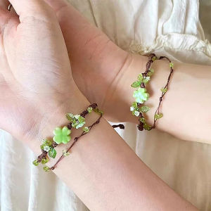 💕 Store opening 💕 Vintage Four-Leaf Clover Lucky Hand-woven Bracelet For Women Fine Fashion Party Jewelry Gifts