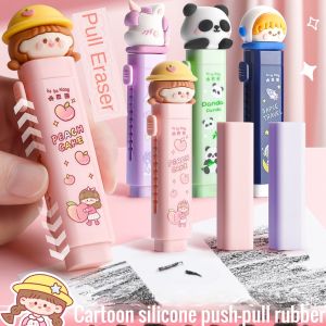 Cartoon Pencil Eraser Suit Retractable Eraser with Refillable Cute Push-pull Eraser Students School Office Supplies Stationary