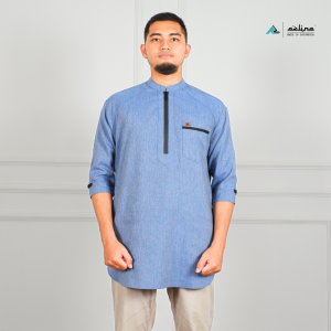 Koko kurta dewasa bahan katun moscov premium lengan 3/4 model zipper terbaru 2024