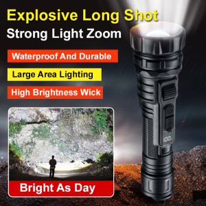 💕Super Bright Light💕Rolling Zoom White Laser Flashlight White Laser Flashlight Rechargeable Portable Zoom Multifunctional Red Light ABS变焦白激光手电筒