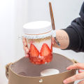 Happy กล่องใส่อาหารเช้า 350ml ใส่ข้าวโอ๊ต ซีเรียล มีช้อนพร้อมฝาปิด Oats Containers. 