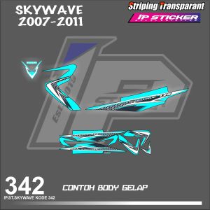 SKYWAVE 2007-2011 (COD) STIKER STRIPING MOTOR SUZUKI SKYWAVE HOLOGRAM DAN TRANSPARAN