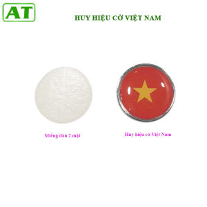 Logo Huy hiệu cờ Việt Nam phủ lớp mika chống phai màu loại đẹp