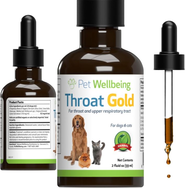 Wellbeing Throat Gold for Dogs VetFormulated Soothes Throat