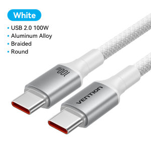 Vention USB C to USB C Cable 100W 60W PD Fast Charging 5A 3A 480Mbps Silicone Braided Cord with E Marker Chip for Laptop Phone type C to type C Cable