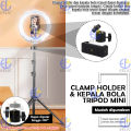 EELIC CHU Clamp Holder Universal Multifungsi Berbahan Plastik ABS Dan Kepala Bola Tripod Mini Ball Head Tripod 360 Derajat. 