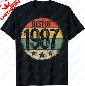 [Local Stock] VCC Best of 1987 Sunset Graphic Birthday Gift Men Women T-Shirt Casual Fashion Loose Harajuku Hip Hop Punk Tshirt Cotton Summer Tees