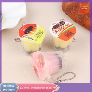 Graceful Novelty Pudding Pendant Food Play Reduce Pressure Keychain Fragrance Antistress Fidget Stress Relieving Backpack Decor Kids Toys