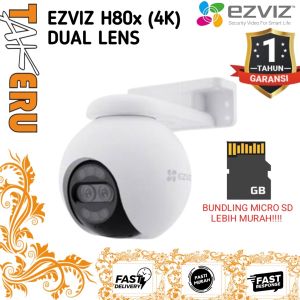 CCTV Wireless Ezviz H80X Dual Lens 8MP + 2MP Pan & Tilt Wifi Smart Outdoor Camera 4K
