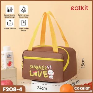 Eatkit Lunch Bag Thermal Waterproof Tas Bekal Kain Oxford Karakter Lucu High Quality Aluminium Foil