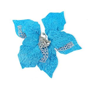 YUONG Sequins Christmas Glitter Flower Simulation Large Artificial Poinsettia Flower Flower Arrangement Handmade Christmas Tree Decorations Merry Christmas Party Decor