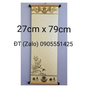 Set 5 tờ giấy viết thư pháp màu vàng KÈM NẸP kích thước 27cm x 79cm. Nghiên giấy bút mực. Văn phòng tứ bảo.