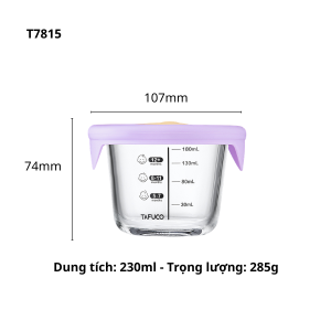 Hộp đựng thủy tinh hộp đựng thức ăn cho bé TAFUCO 230ml có vạch chia chịu nhiệt tốt có thể để trong ngăn mát hoặc hâm trong lò vi sóng an toàn tiếp xúc thực phẩm
