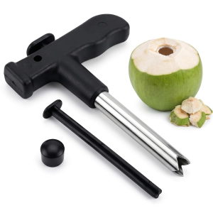 JS SHOP 1pcs Multifunctional Coconut Opener Driller Coconut Punching Tool Stainless Steel