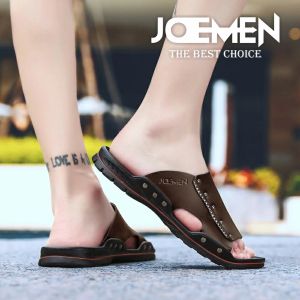 Joemen Sandal Pria Kulit S 39 Sandal Selop Pria Dewasa Outdoor Traveling