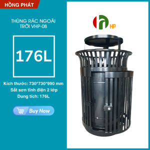 Thùng rác cỡ lớn ngoài trời dung tích 176L thùng rác bệnh viện công viên nơi công cộng - VHP-08