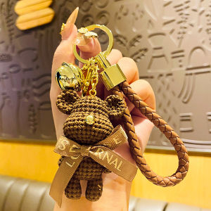 Móc khóa Bearbrick Gấu Sợi Kèm Nơ Nhiều Màu Móc Khoá Phụ Kiện