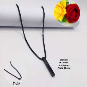 Kalung Titanium model terbaru variasi  bambu pria kekinian anti karat Anti luntur(COD)