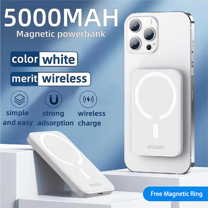 Magsafe powerbank 5000mah wireless portable charger fast charging