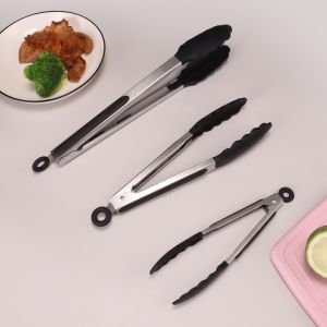 7 "9" 12 "Silicone BBQ Grilling Tong Salad Bread Serving Tong Non-Stick Kitchen Barbecue Grilling Cooking Tong