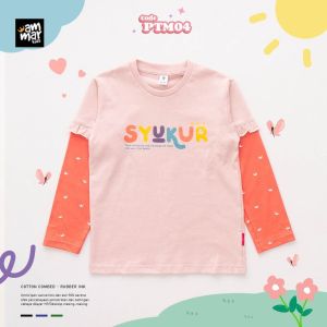 Baju Anak Perempuan Muslim Islami Terbaru Kekinian Lengan Pendek Branded untuk usia 3 - 12 Tahun Proud To Be Muslim By Amar Kids