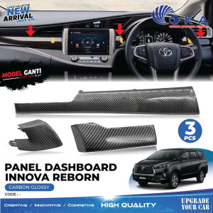 Panel Dashboard Panel Wood Panel Carbon Toyota Innova Reborn 2016 2017 2018 2019 2020 2021 2022 2023 2024 2025 2026 3Pcs Cocok buat Semua Tipe