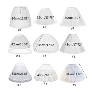 Kids White Mini Multi Layers Wedding Flower Girl Petticoat Underskirt Girls Hoop Petticoat Crinoline Underskirt White