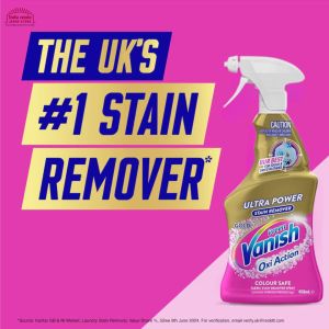 ของแท้ สเปรย์ขจัดคราบผ้า VANISH ใช้ได้ทั้งเสื้อผ้าสีและเสื้อผ้าสีขาว ปราศจากคลอรีน ขนาดใหญ่ 450 ml