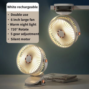 D-520 Camping Fan Rechargeable Desktop Portable Air Circulator Wireless Ceiling Electric Fan With LED Light Clip-on Home Fan