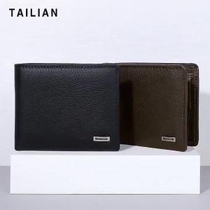 AE Talian Mens Short Wallet Made of Top-Grade Cowhide Leather   Business multifunctional mens wallet   Gift included