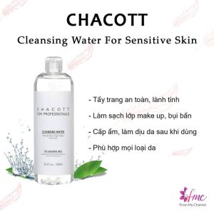 [MUA 1 TẶNG 1] Tẩy trang làm dịu da Chacott Cleansing Water For Sensitive Skin 500ml + Tặng 1 túi chườm giảm đau bụng