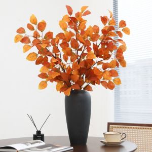 MACRAMEX Realistic Leaves Artificial Ficus Branch Foliage Arrangement Silk Leaves Simulated Green Plants Simulated Home Decor Ficus Cordata Branch Home Decor