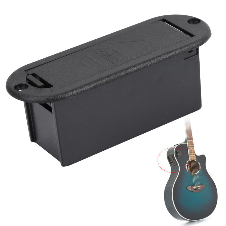 1pc ABS 9V Battery Box Case Cover Holders For Guitar Bass Ukulele Pickup With Wires Black Replacement Battery Holder Box
