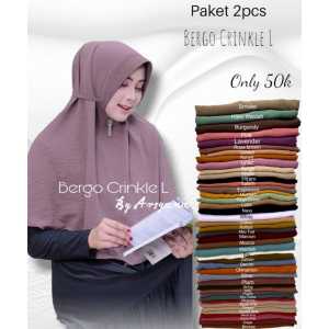 Paket 50ribu Dapat 2 Pcs Bergo Crinkle Standar L Bisa Riquest warna