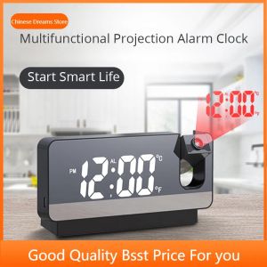 Projection Alarm Clock LED Digital Clock Projection on Ceiling Wall Rechargeable Time Temperature Display
