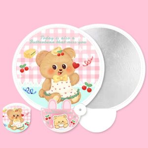 JIYAN2866 Butter Bear Reflective Fan Cartoon Mini Foldable Fan Creative Round Fan
