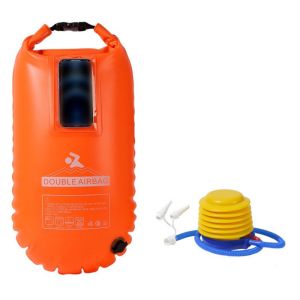 BLACKON Rất dễ nhìn thấy Túi phao bơi bơm hơi Chống nước Túi khí đôi Túi khô nổi kéo Nhẹ Có thể tái sử dụng Phao bơi có túi khí Bơi lội trong nước mở