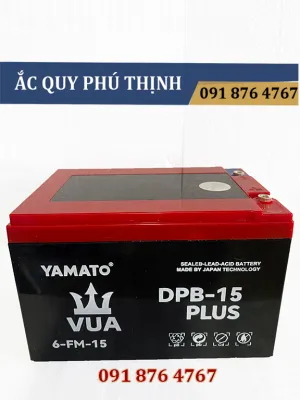 Ắc quy xe đạp điện 12V-15Ah Yamato VUA Plus 6-DPB-15 PLus (hàng cao cấp)
