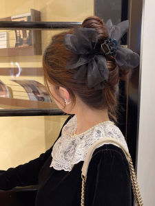 Mesh Ribbon Clip Women 2023 Hair Accessories Classic Shark Clip Large Fashion Elegant Temperament Hair Clip