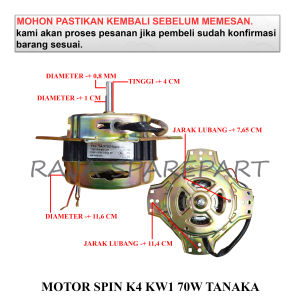 SPIN PENGERING MESIN CUCI 4 KAKI / DINAMO PENGERING MESIN CUCI / MOTOR SPIN K4 KW1 70W TANAKA