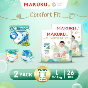[2 PACK] MAKUKU SAP Diapers Comfort Fit ALL SIZE [NB/S/M/L/XL/XXL] [TIPE PEREKAT/CELANA] - Popok Bayi Lembut dan Halus - Bebas Iritasi dan Daya Serap Tinggi