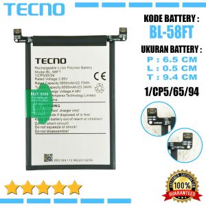 Baterai Tecno Pova 6 Model LI7 - Pova6 Battery BL-58FT / BL58FT Batre Original