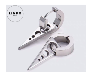 Khuyên Tai Nam Hàn Quốc Hình Tam Giác Xỏ Lỗ LINDO  Bông Tai Titan Không đen Không Gỉ Thích Hợp Đeo Nhiều Dịp (1 Chiếc)